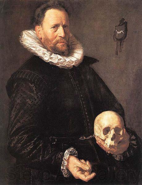 Frans Hals Portrait of a Man Holding a Skull WGA France oil painting art